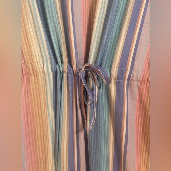 Crazy Train Pastel Colorful Drawstring Waist Aztec Dress - Picture 6 of 7